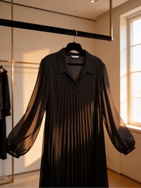 Nine West Black Pleated Dress – Effortless Elegance